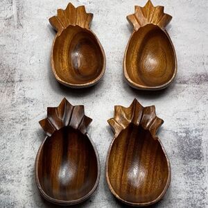 Monkey Pod Wooden Pineapple Bowl Set